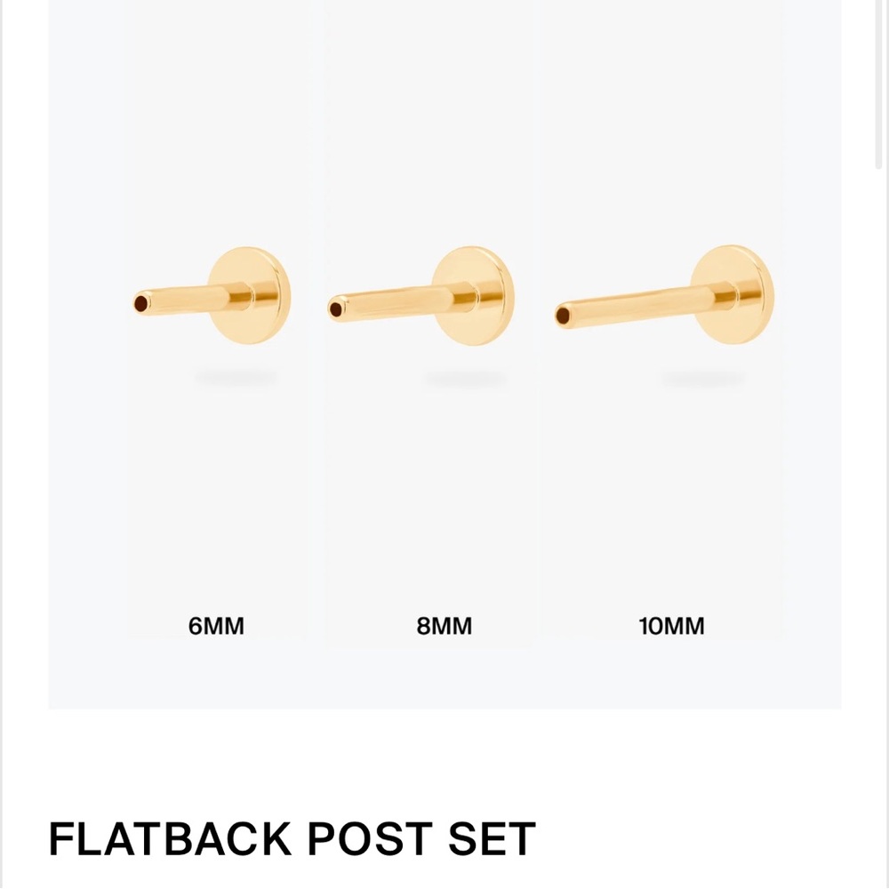STUDS flatback post set 6,8,10mm NEW IN PACKAGING